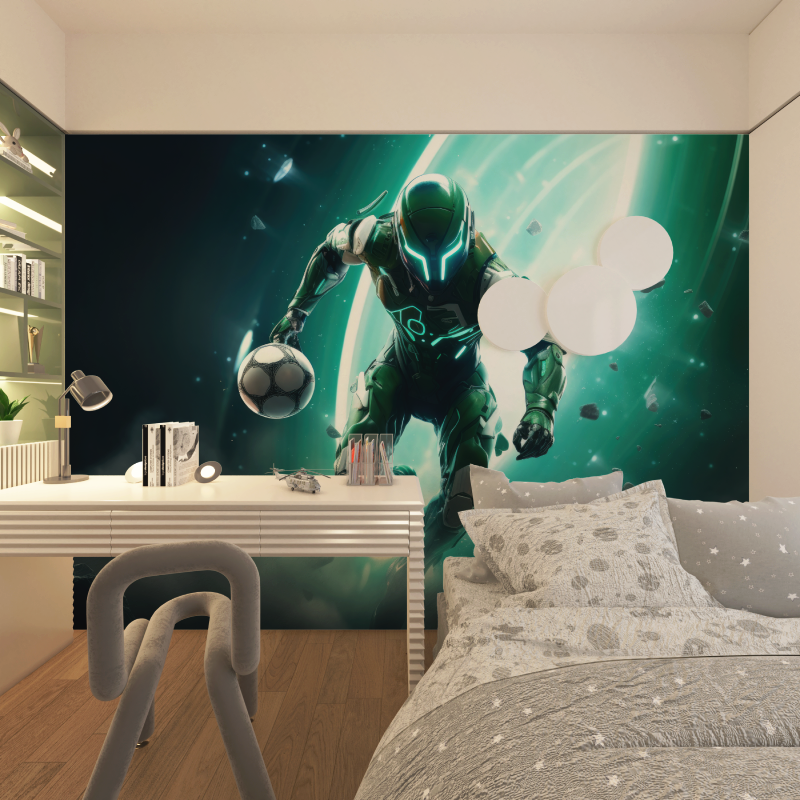 Gamer Mural Wallpaper | Futuristic Football Space Design