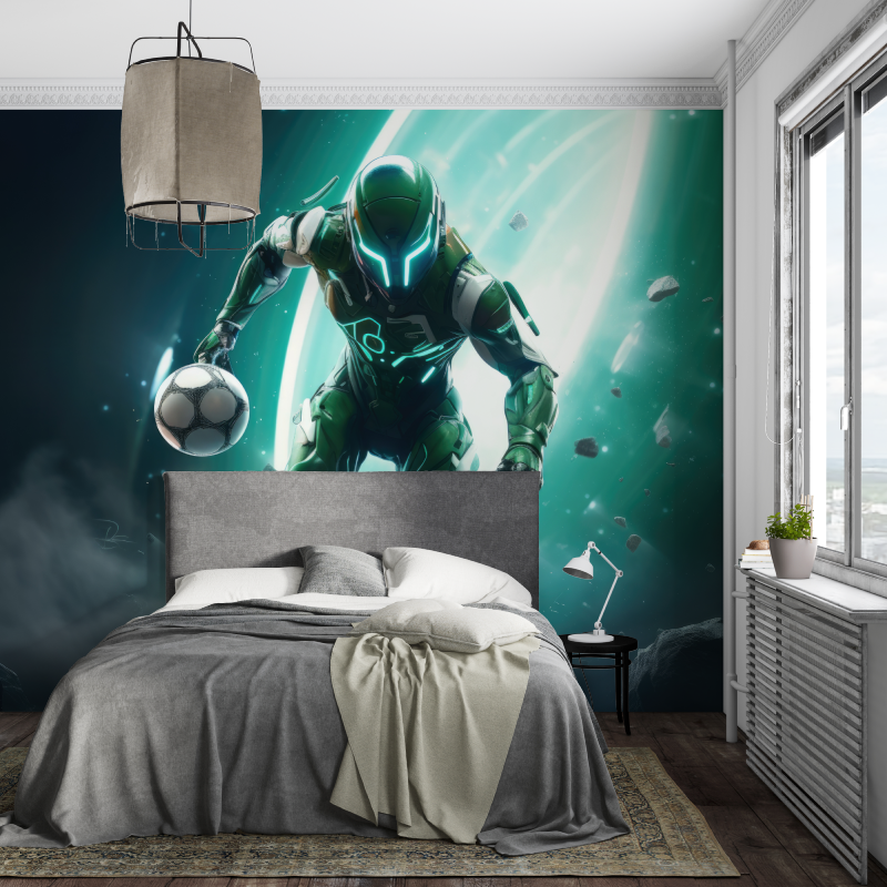 Gamer Mural Wallpaper | Futuristic Football Space Design