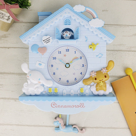 Kids Room Wall Clock  Cartoon House Design With Red Accents - Product detail 5