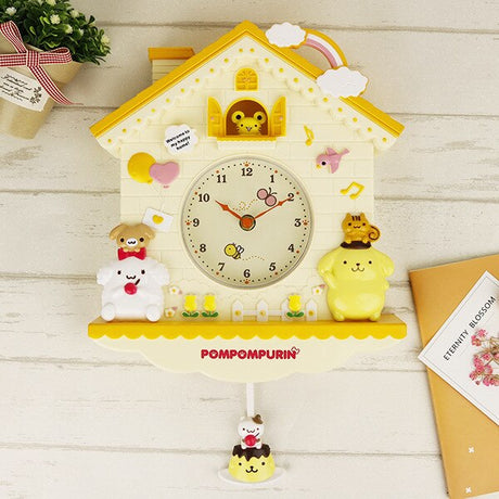 Kids Room Wall Clock  Cartoon House Design With Red Accents - Product detail 6