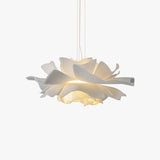 Modern Floral Pendant Light  White Petal Design - Detailed view