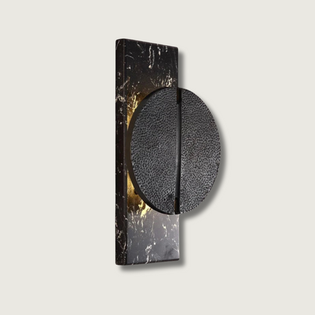 Modern Marble Wall Light  Black Stone Half Moon Design - Product showcase