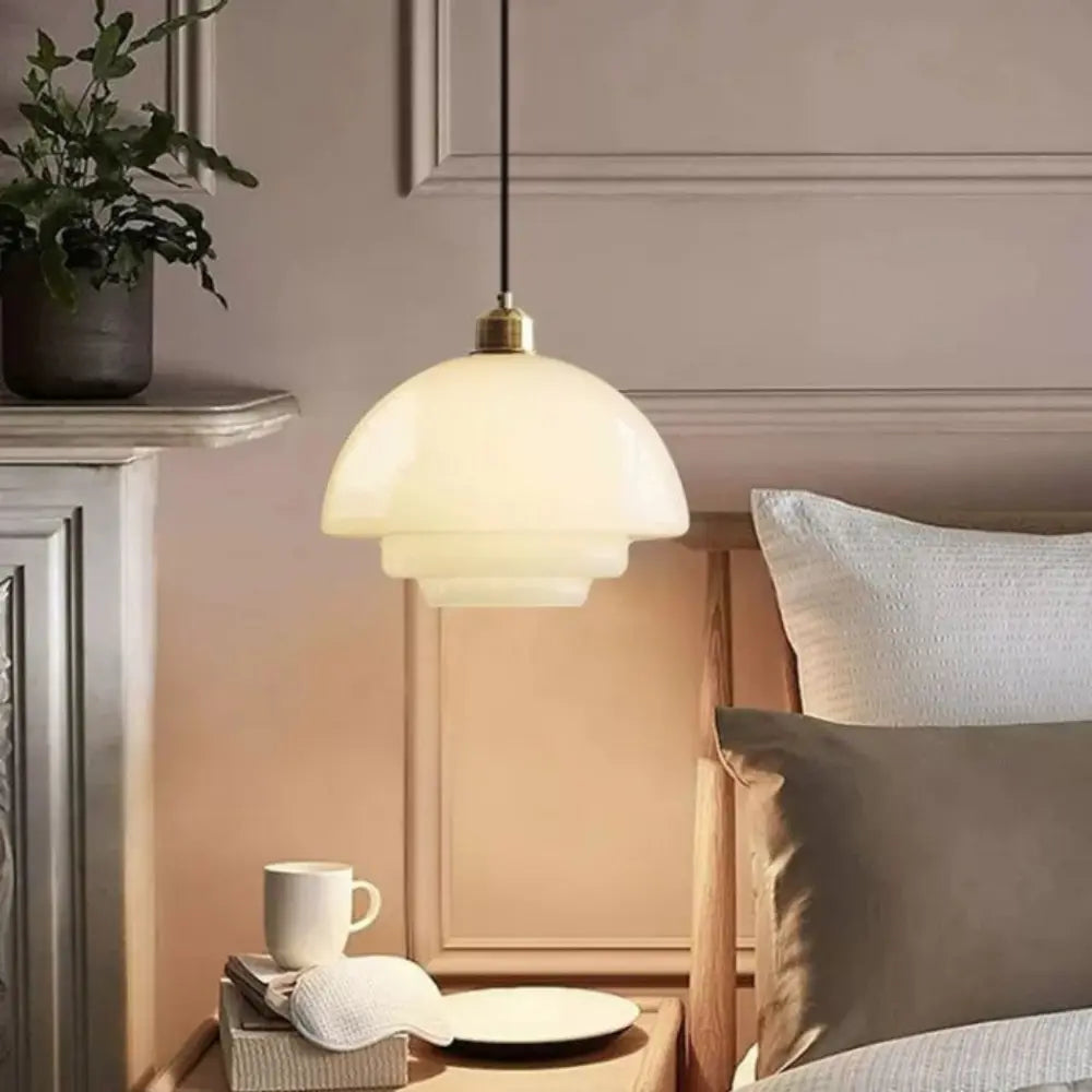 Art Deco Pendant Light  Layered Glass Shade Design - Product detail 7
