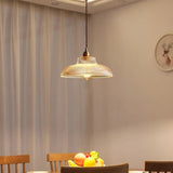 Vintage Glass Pendant Light  Ribbed Dome Shade - Product detail 5