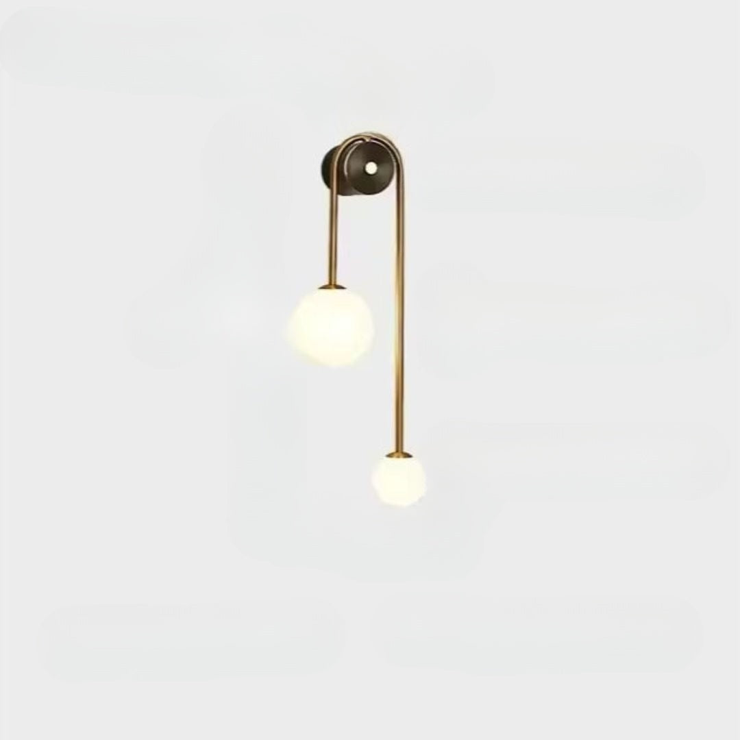 Modern Wall Light  Dual Globe Glass LED Gold Design - Product detail 7