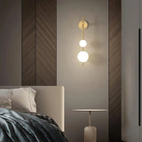 Modern Globe Wall Lamp  Vertical Brass Frame Design - Product example