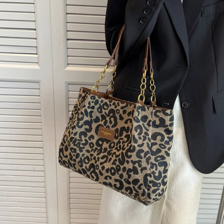 Leopard Print Shoulder Bag  Chain Strap Faux Leather Design - Product detail 6
