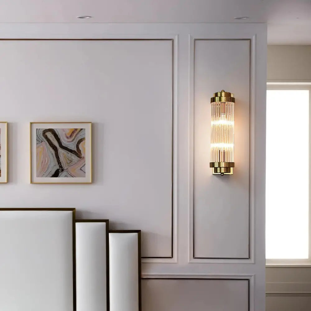 Art Deco Wall Light  Crystal Glass  Brass Finish - Product detail 4