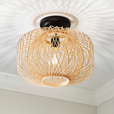 Rattan Ceiling Light  Natural Woven Drum Shade - Product example