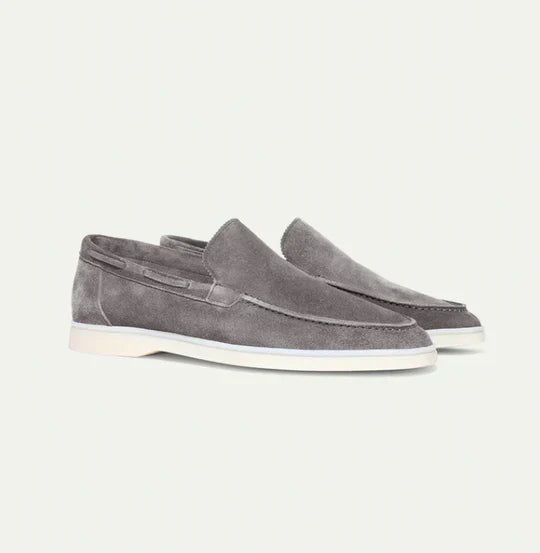 Classic Mens Suede Loafers  Dove Grey Slip-On Design - Product detail 5