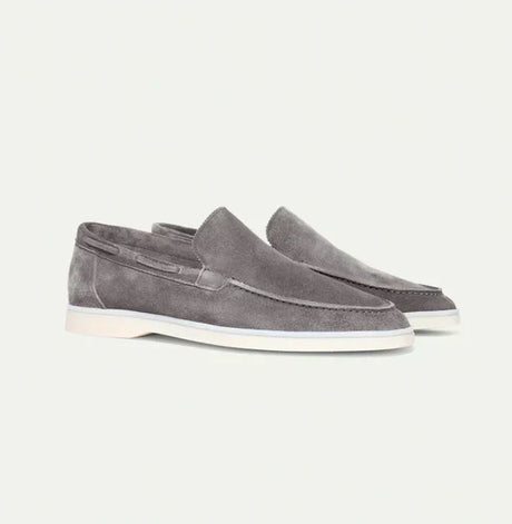 Classic Mens Suede Loafers  Dove Grey Slip-On Design - Product detail 5