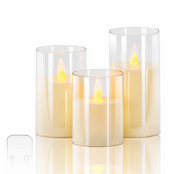 LED Flameless Candles Set  Glass Remote Control Flickering Lights - Product detail 6