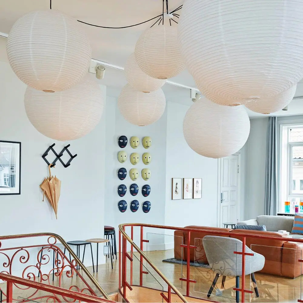 Japanese Paper Pendant Light  Mulberry Round Lantern - Product detail 5