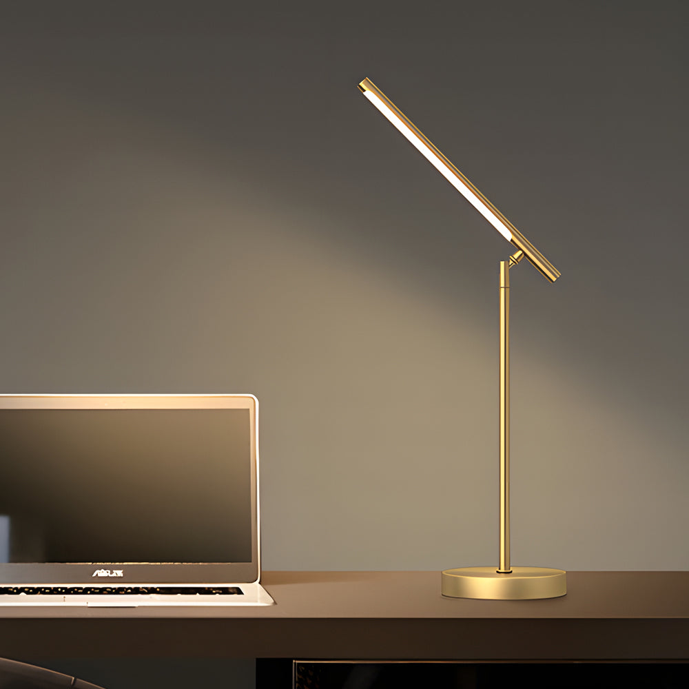 Modern LED Desk Lamp  Adjustable Brass Linear Design - Product showcase
