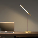 Modern LED Desk Lamp  Adjustable Brass Linear Design - Product showcase