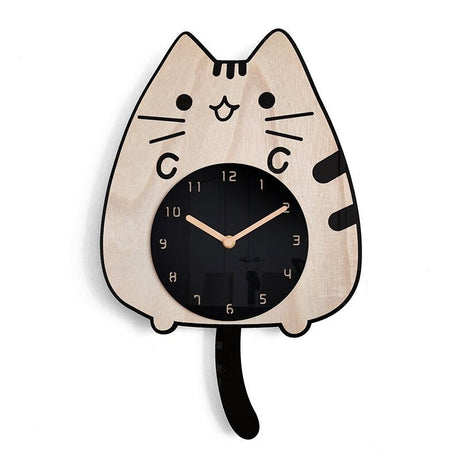 Cat Wall Clock  Swinging Tail Design - Product showcase
