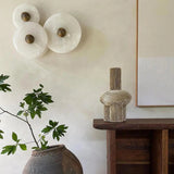 Modern Wall Light  White Glass Disc with Bronze Center - Product detail 5