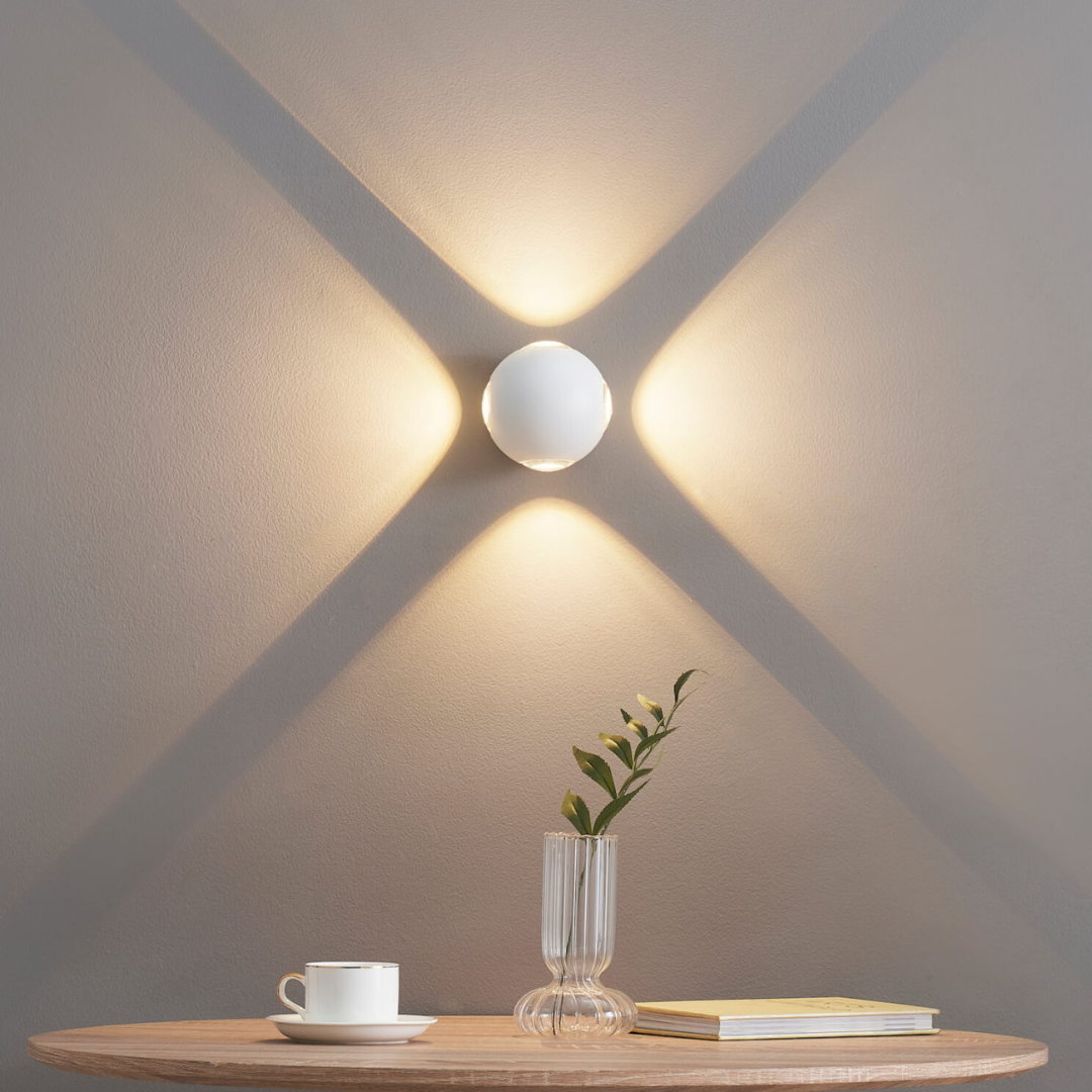 Modern LED Wall Light  Cross Beam Effect White Aluminum - Product detail 6