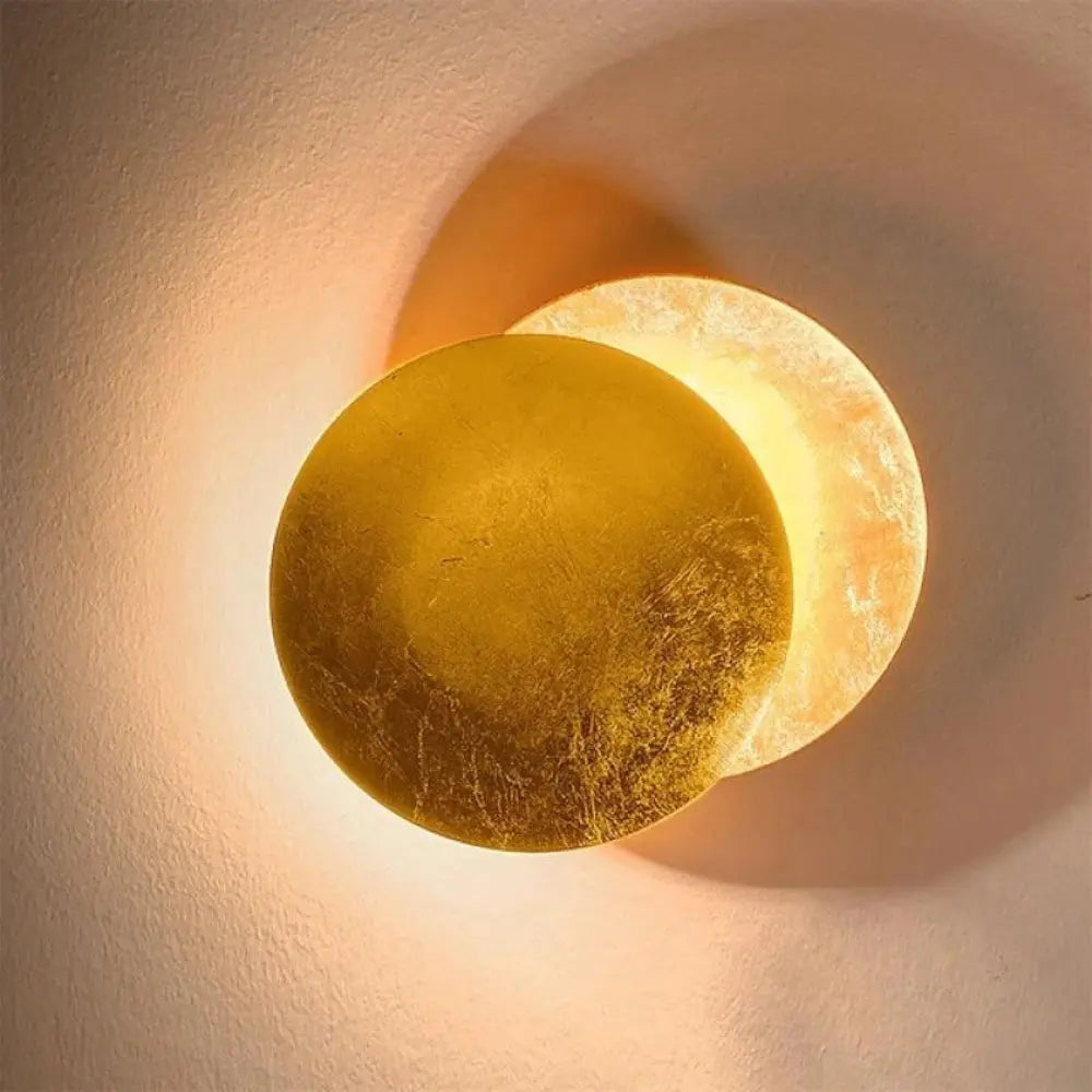Modern Moon Wall Light  Gold Metal Eclipse Design - Product detail 5