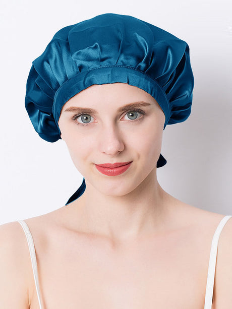 Silk Sleep Cap  Mulberry Silk Hair Protection With Ribbon - Product detail 16