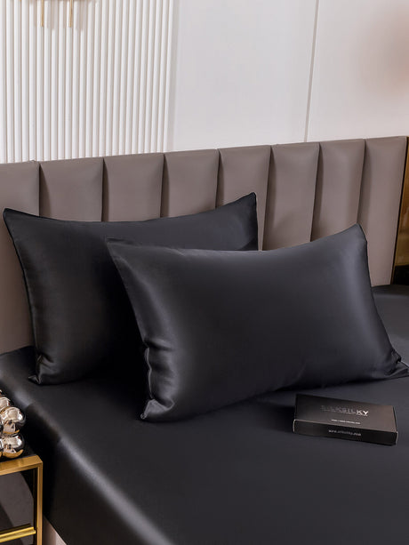 Mulberry Silk Pillowcase Set  30 Momme Premium Hidden Zipper Design - Detailed view