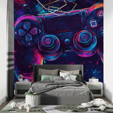 Gaming Mural Wallpaper | Neon Controller Art Design