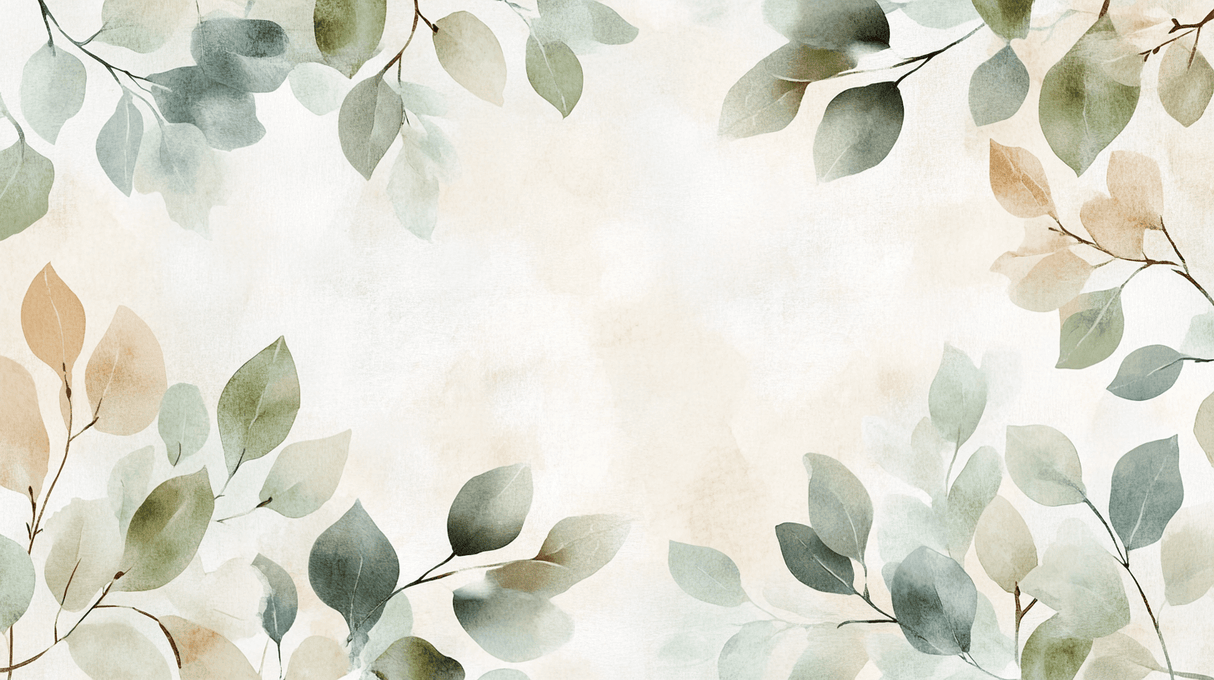 Botanical Mural Wallpaper | Watercolor Leaves and Branches