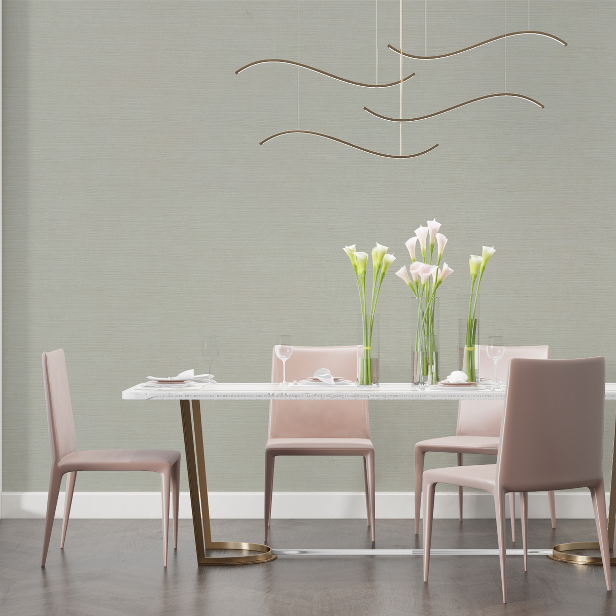 Minimalist Mural Wallpaper | Sage Green Textured Design