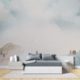 Watercolor Mural Wallpaper | Scandinavian Winter Landscape