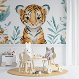 Tiger Mural Wallpaper | Watercolor Jungle Cub Design
