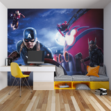 Superhero Mural Wallpaper | Marvel Avengers Night Scene