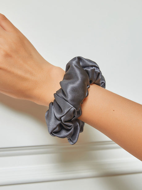 Silk Hair Scrunchie  Premium Mulberry Silk Navy - Product detail 13