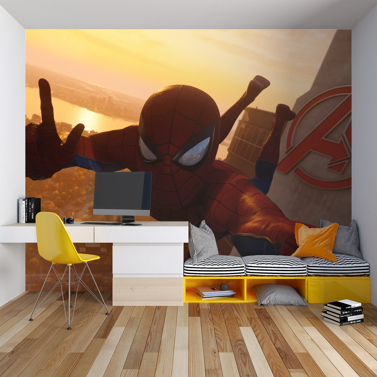 Superhero Mural Wallpaper | Spiderman and Avengers Design