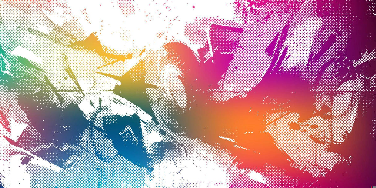 Abstract Mural Wallpaper | Rainbow Halftone Art Design