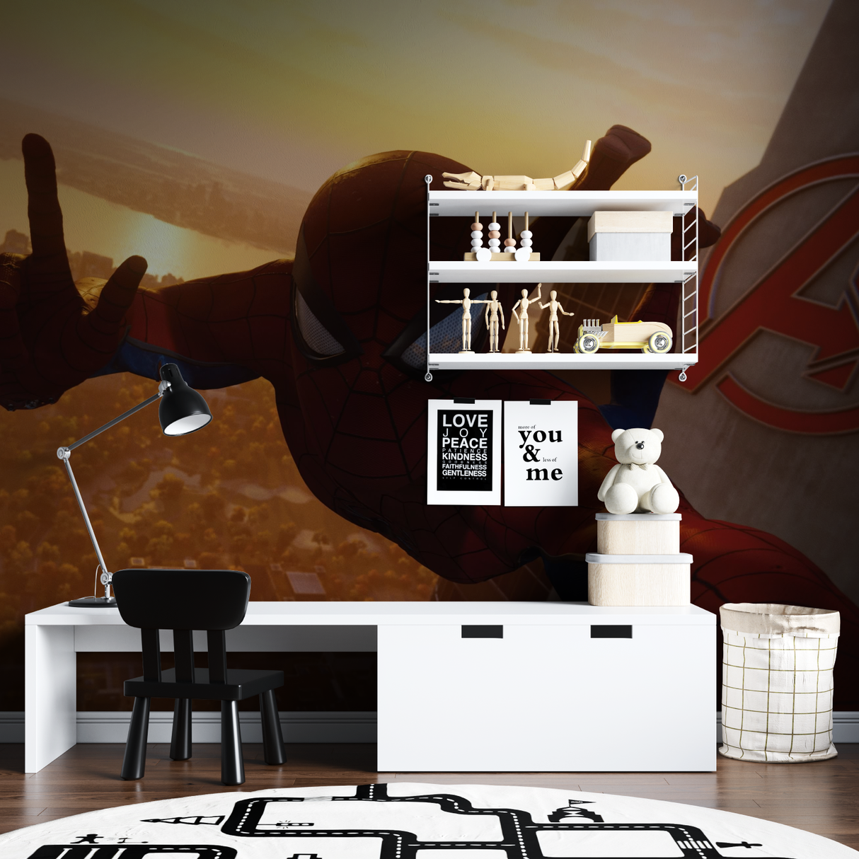 Superhero Mural Wallpaper | Spiderman and Avengers Design