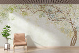 Papier Peint Mural Fleurs de Cerisier | Design Aquarelle Blanc Doux