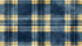 Plaid Mural Wallpaper | Classic Blue and Gold Pattern