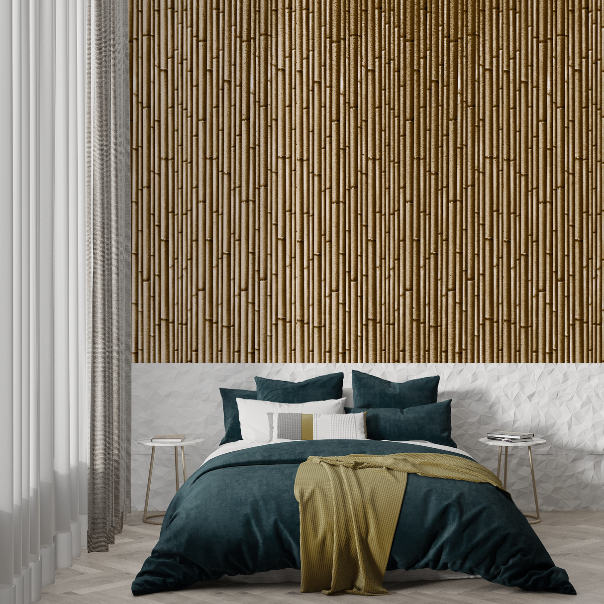 Bamboo Mural Wallpaper | Natural Vertical Pattern Design