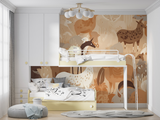 Forest Animals Mural Wallpaper | Terracotta Safari Design