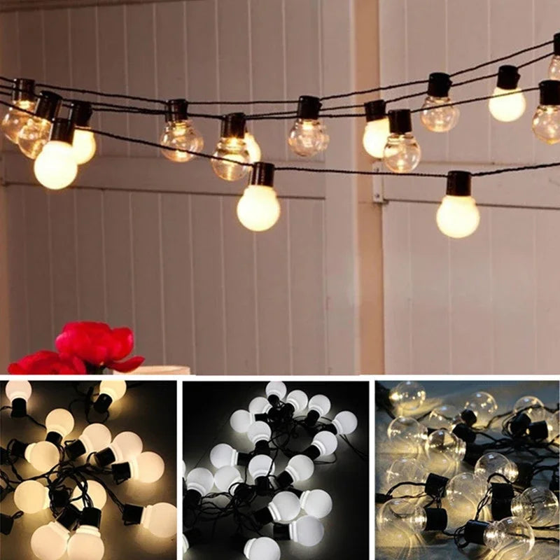 Solar Garden String Lights  Warm White LED Globe Bulbs - Product detail 5
