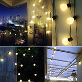 Solar Garden String Lights  Warm White LED Globe Bulbs - Detailed view