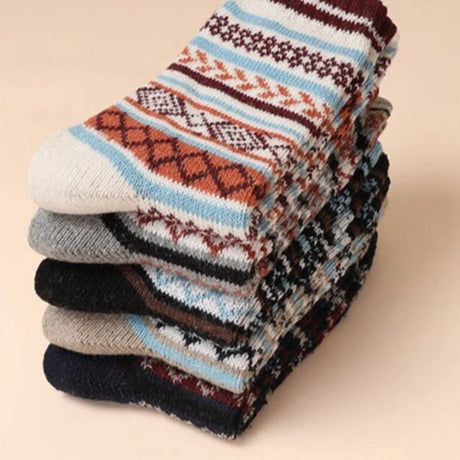 Winter Wool Socks  Nordic Pattern Thermal Blend - Product detail 4