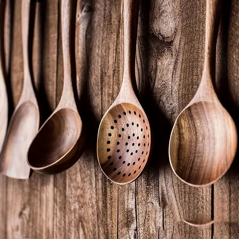 Wooden Kitchen Utensil Set  Handcrafted Teak Cooking Tools - Product detail 4