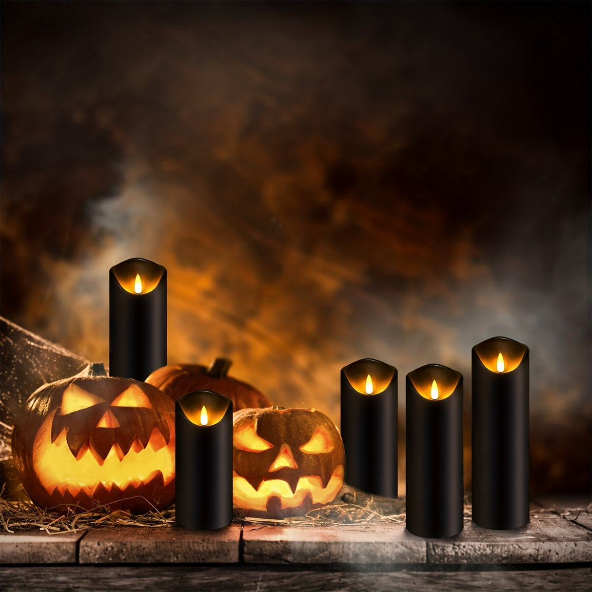 LED Flameless Candles  Black Set with Remote Control - Detailed view
