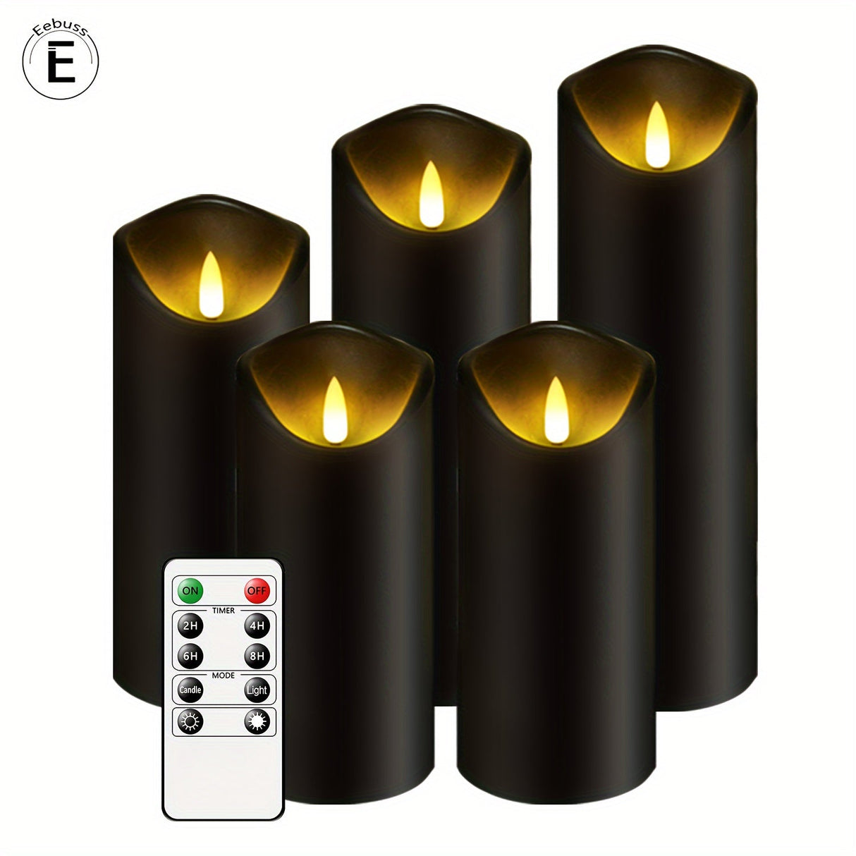 LED Flameless Candles  Black Set with Remote Control - Product detail 7