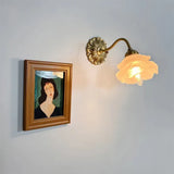 Vintage Flower Wall Light  Copper Base Glass Petal Design - Product detail 9