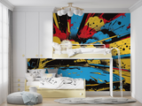 Street Art Mural Wallpaper | Dynamic Car Graffiti Explosion