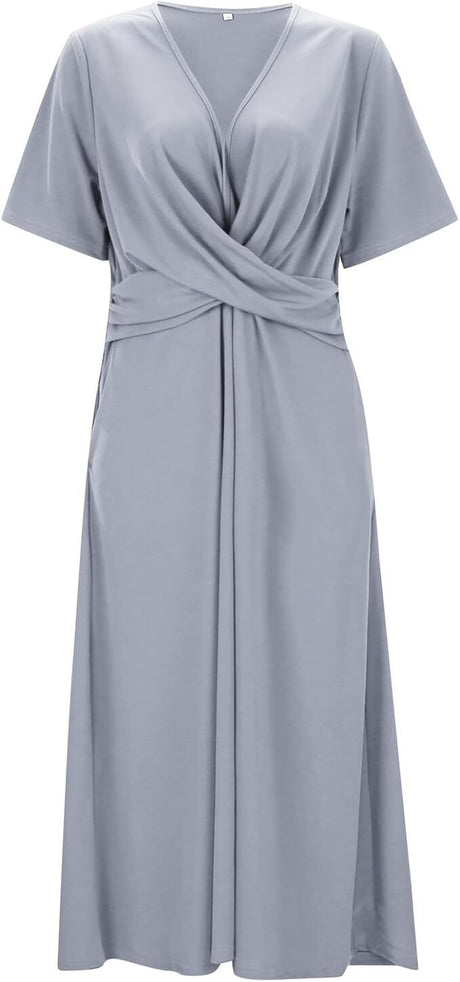 Classic Wrap Dress  V-Neck A-Line Design - Product detail 11