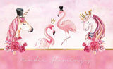 Flamingo Mural Wallpaper | Pink Floral Fantasy with Crowns