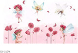 Fairy Mural Wallpaper | Magical Garden with Pink Poppies